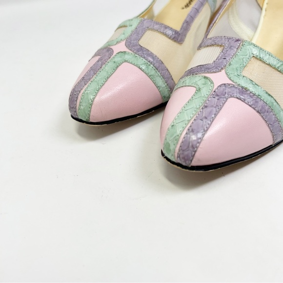 😻Picasso Pastel Color Block Heels - Picture 3 of 9
